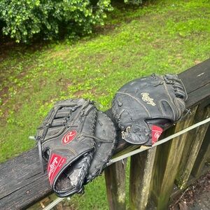 Rawlings Black and Red Baseball Gloves
